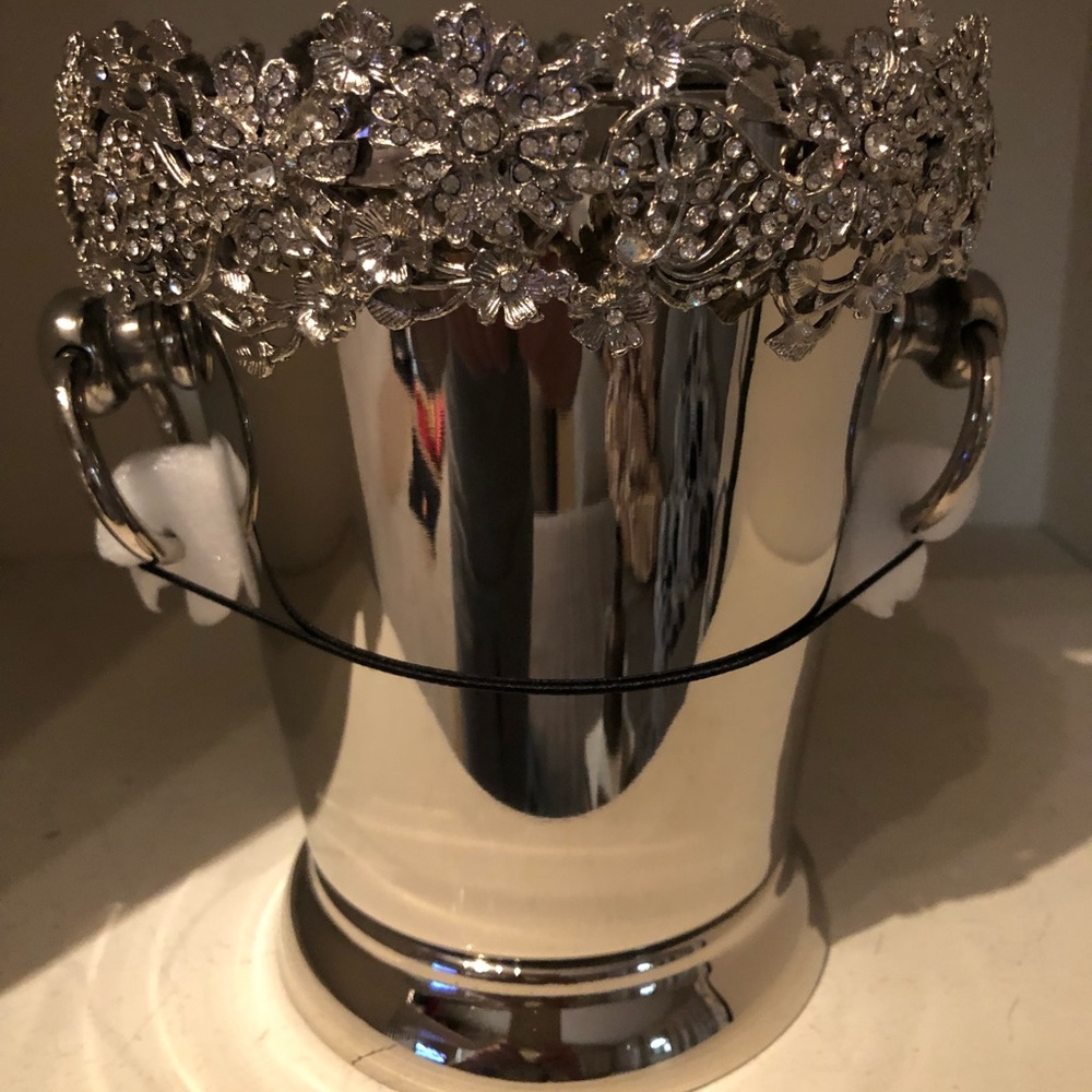 Exquisite champagne bucket with rhinestone appliqués